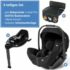 Babyschale I-Level Pro i-Size mit Isofix-Basisstation ab Geburt - 13 kg (40 cm -87 cm) mit Liegefunktuion, Sitzverkleinerer, Sonnenverdeck & Polsterschutz - Signature - Eclipse