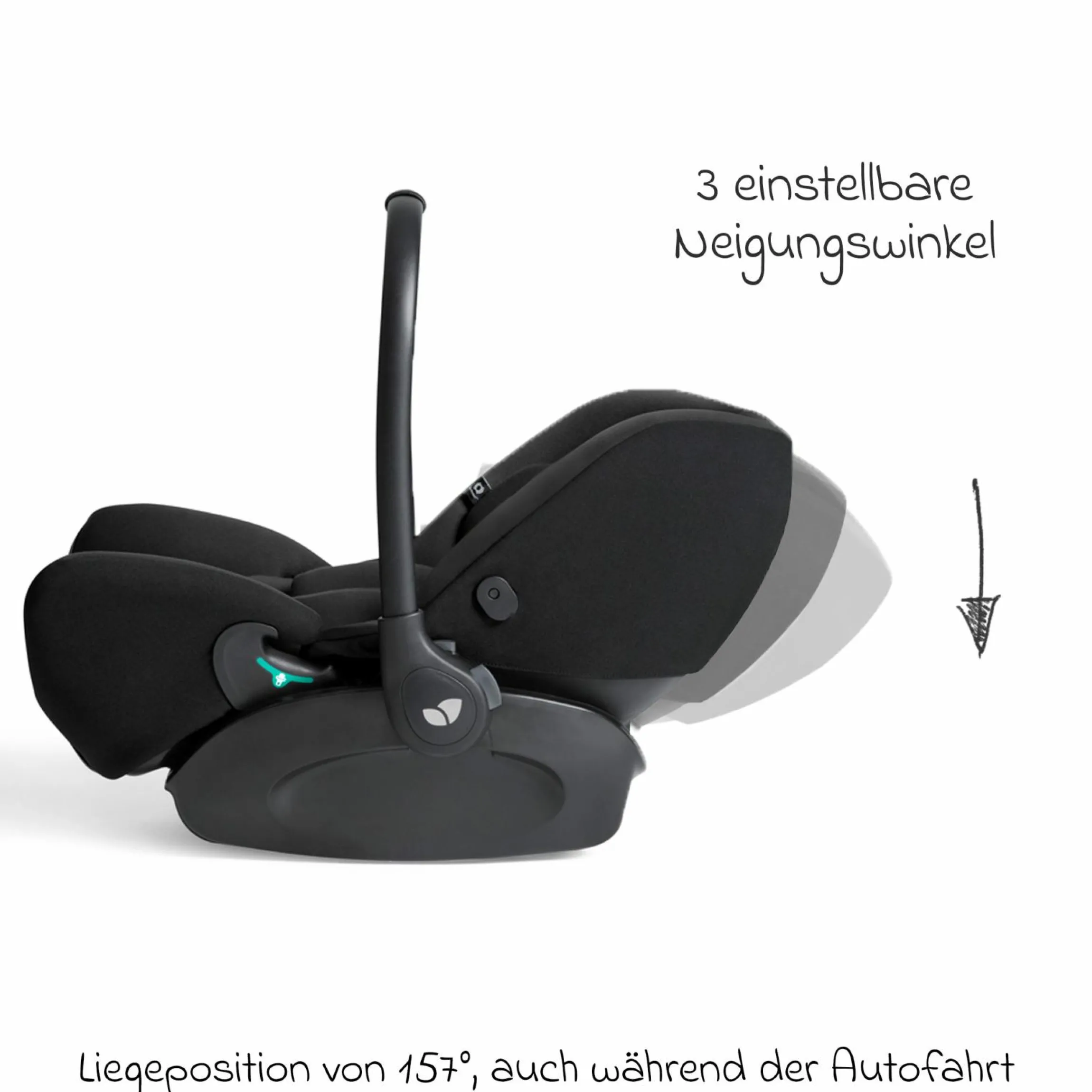 Babyschale I-Level Pro i-Size mit Isofix-Basisstation ab Geburt - 13 kg (40 cm -87 cm) mit Liegefunktuion, Sitzverkleinerer, Sonnenverdeck & Polsterschutz - Signature - Eclipse