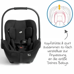 Babyschale I-Level Pro i-Size mit Isofix-Basisstation ab Geburt - 13 kg (40 cm -87 cm) mit Liegefunktuion, Sitzverkleinerer, Sonnenverdeck & Polsterschutz - Signature - Eclipse
