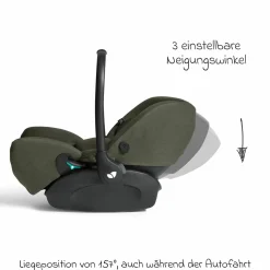 Babyschale I-Level Pro i-Size ab Geburt - 13 kg (40 cm -87 cm) mit Liegefunktuion, Sitzverkleinerer & Sonnenverdeck - Signature - Evergreen