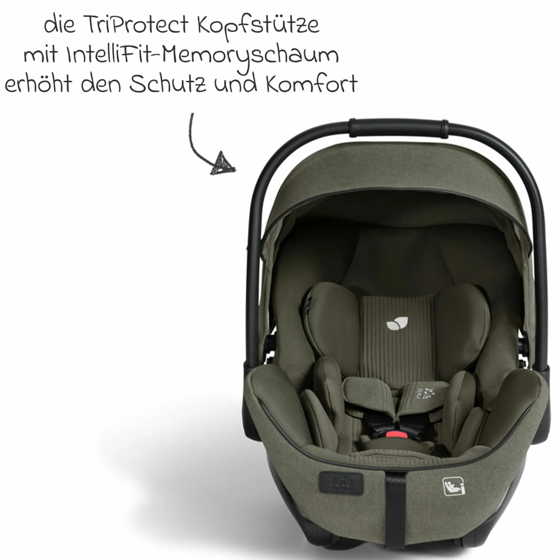 Babyschale I-Level Pro i-Size ab Geburt - 13 kg (40 cm -87 cm) mit Liegefunktuion, Sitzverkleinerer & Sonnenverdeck - Signature - Evergreen