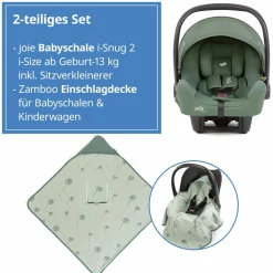 Babyschale i-Snug 2 i-Size ab Geburt-13 kg (40 cm-75 cm) inkl. Sitzverkleinerer nur 3,35 kg + Einschlagdecke Pusteblume - Laurel - Kollektion 2025