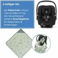 Babyschale i-Snug 2 i-Size ab Geburt-13 kg (40 cm-75 cm) inkl. Sitzverkleinerer nur 3,35 kg + Einschlagdecke Pusteblume - Shale - Kollektion 2025