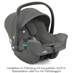 Babyschale i-Snug 2 i-Size ab Geburt-13 kg (40 cm-75 cm) inkl. Sitzverkleinerer nur 3,35 kg - Cycle Collection - Shell Gray