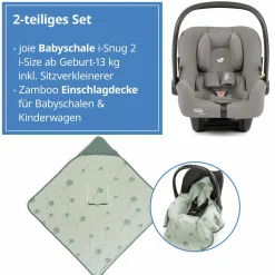 Babyschale i-Snug 2 i-Size ab Geburt-13 kg (40 cm-75 cm) inkl. Sitzverkleinerer nur 3,35 kg + Einschlagdecke Pusteblume - Pebble - Kollektion 2025