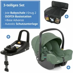 Babyschale i-Snug 2 i-Size mit Isofix-Basis ab Geburt-13 kg (40 cm-75 cm) inkl. Sitzverkleinerer nur 3,35 kg inkl. Polsterschutz - Laurel