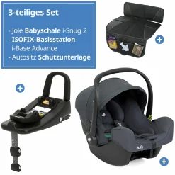 Babyschale i-Snug 2 i-Size mit Isofix-Basis ab Geburt-13 kg (40 cm-75 cm) inkl. Sitzverkleinerer nur 3,35 kg inkl. Polsterschutz - Moonlight
