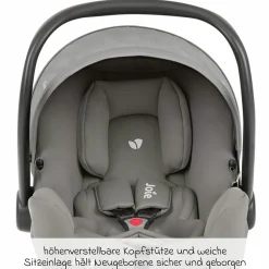 Babyschale i-Snug 2 i-Size mit Isofix-Basis ab Geburt-13 kg (40 cm-75 cm) inkl. Sitzverkleinerer nur 3,35 kg inkl. Polsterschutz - Pebble