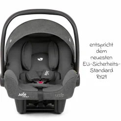 Babyschale i-Snug 2 i-Size mit Isofix-Basis ab Geburt-13 kg (40 cm-75 cm) inkl. Sitzverkleinerer nur 3,35 kg inkl. Polsterschutz - Cycle Collection - Shell Grey