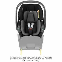 Babyschale Pebble 360 i-Size drehbar ab Geburt - 15 Monate (40 cm - 83 cm) ClimaFlow, Easy-in Gurtsystem & G-Cell Seitenaufpralltechnologie - Essential Black - Kollektion 2025