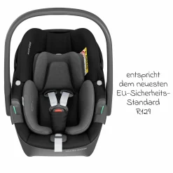Babyschale Pebble 360 i-Size drehbar ab Geburt - 15 Monate (40 cm - 83 cm) ClimaFlow, Easy-in Gurtsystem & G-Cell Seitenaufpralltechnologie - Essential Black - Kollektion 2025