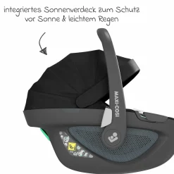 Babyschale Pebble 360 i-Size drehbar ab Geburt - 15 Monate (40 cm - 83 cm) ClimaFlow, Easy-in Gurtsystem & G-Cell Seitenaufpralltechnologie - Essential Black - Kollektion 2025
