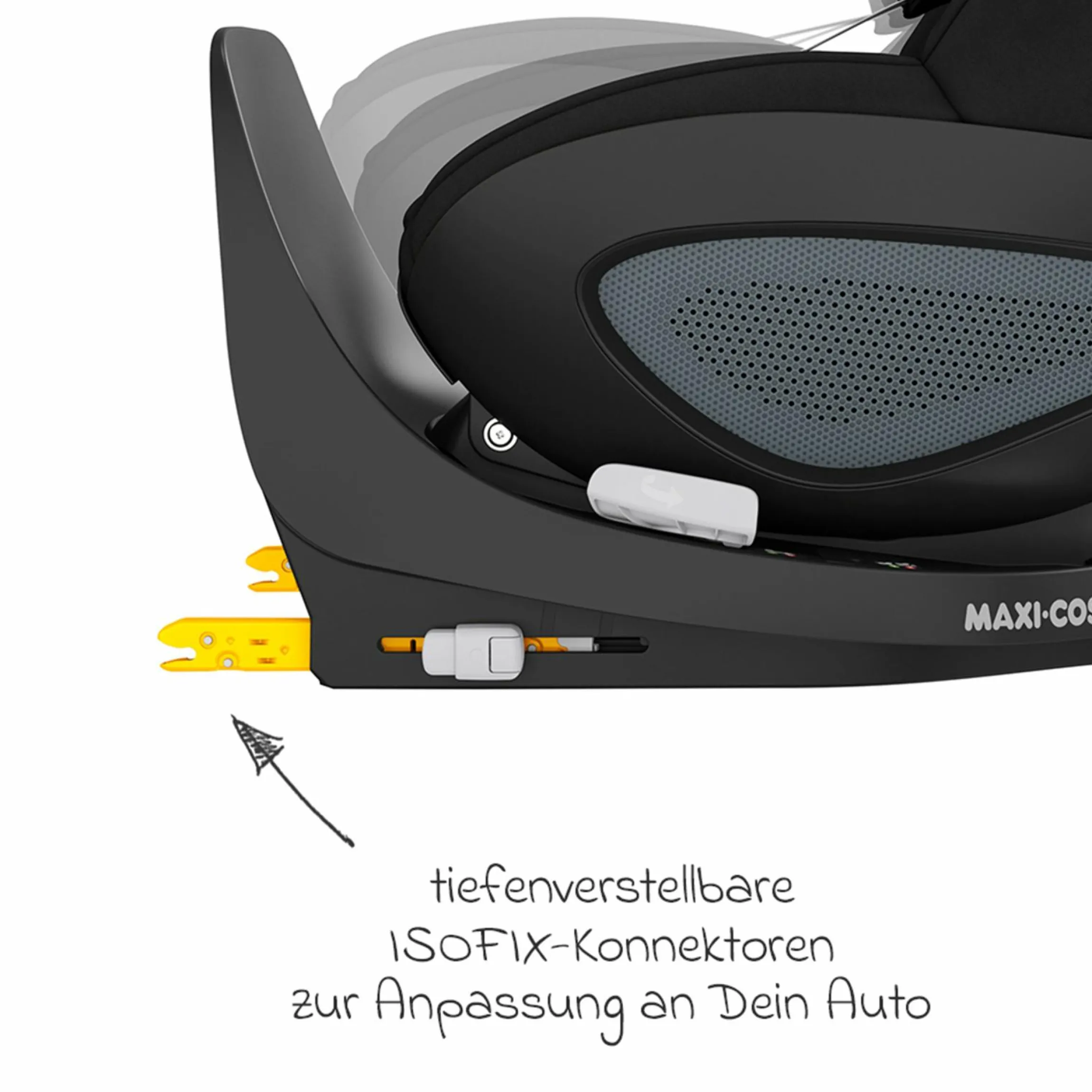 Babyschale Pebble 360 i-Size drehbar ab Geburt - 15 Monate (40 cm - 83 cm) inkl. Isofix-Basis FamilyFix 360 & Rückenlehnenschutz - Essential Black