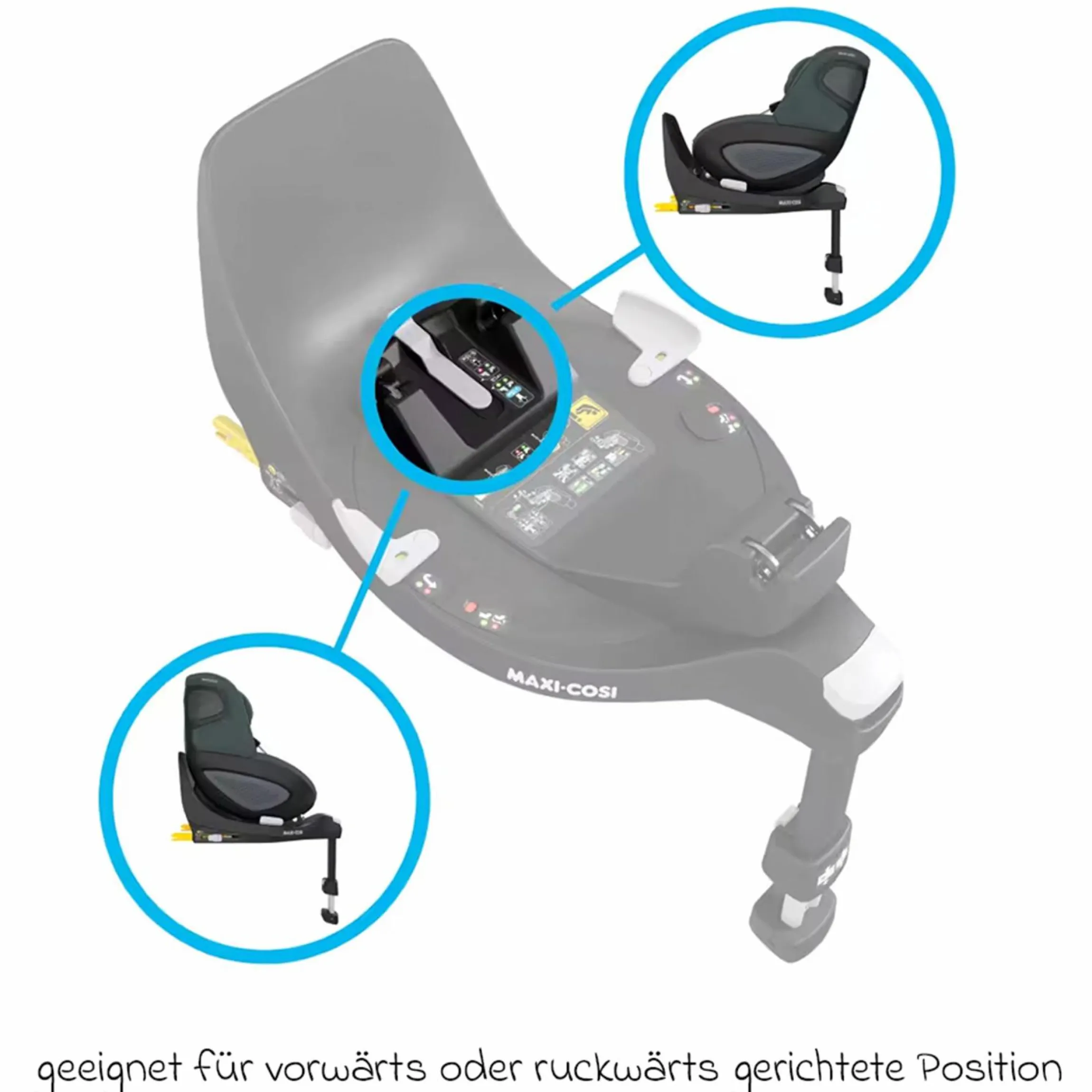 Babyschale Pebble 360 i-Size drehbar ab Geburt - 15 Monate (40 cm - 83 cm) inkl. Isofix-Basis FamilyFix 360 & Rückenlehnenschutz - Essential Green
