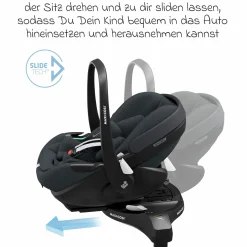 Babyschale Pebble 360 Pro i-Size drehbar ab Geburt - 15 Monate (40 cm - 83 cm ) mit flacher Liegeposition - Essential Graphite - Kollektion 2025