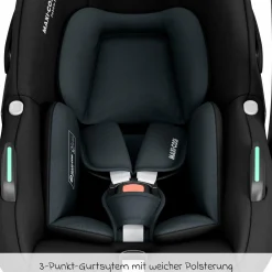 Babyschale Pebble S i-Size ab Geburt - 15 Monate (40 cm - 83 cm) nur 3,4 kg leicht mit G-Cell Seitenaufpralltechnologie - Tonal Black - Kollektion 2025