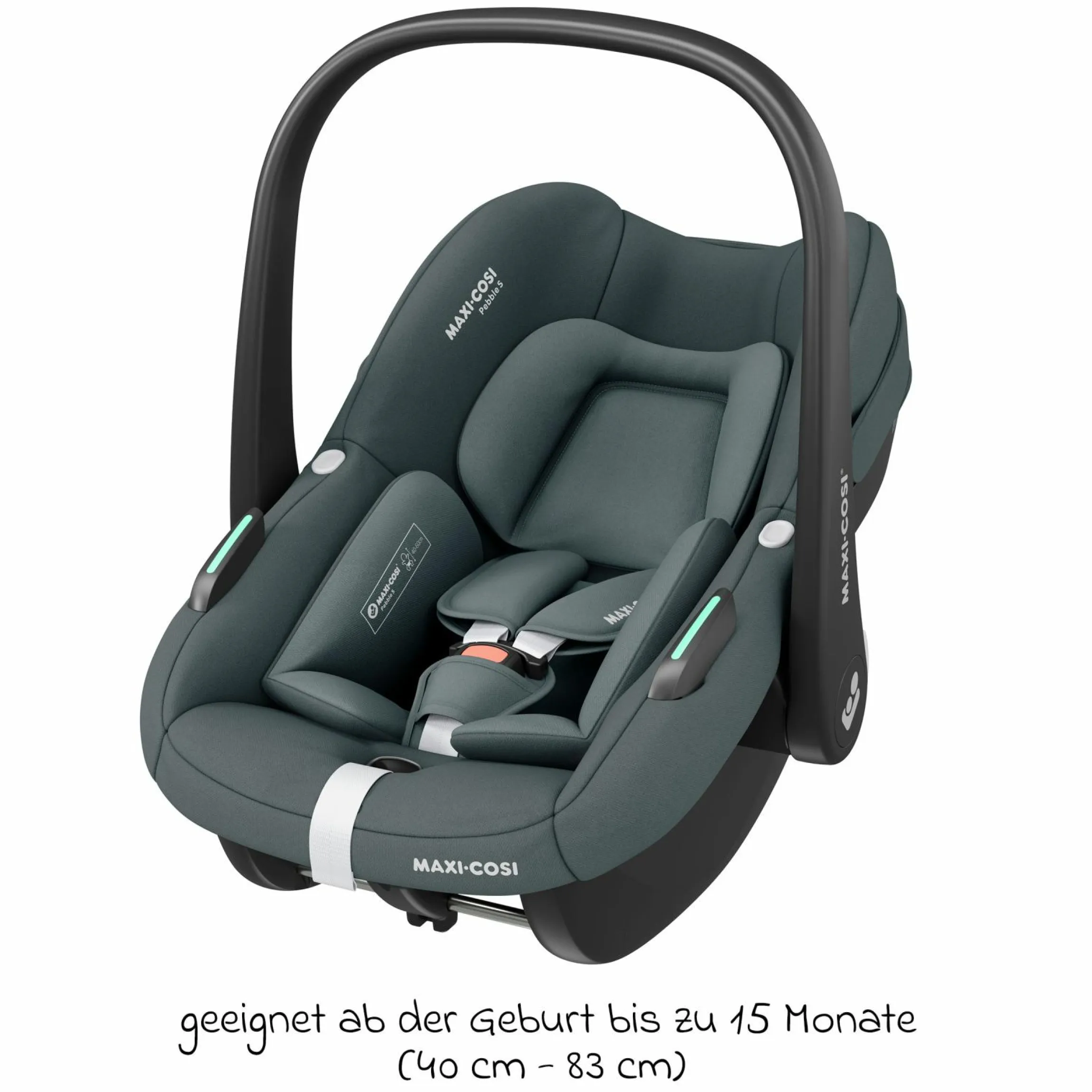 Babyschale Pebble S i-Size ab Geburt - 15 Monate (40 cm - 83 cm) nur 3,4 kg leicht inkl. Isofix-Basis FamilyFix S & Rückenlehnenschutz - Tonal Graphite