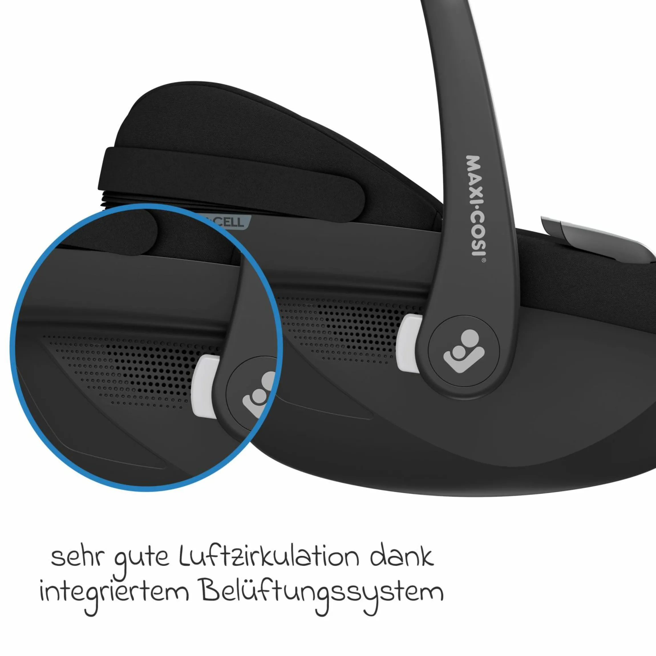 Babyschale Pebble S i-Size ab Geburt - 15 Monate (40 cm - 83 cm) nur 3,4 kg leicht inkl. Isofix-Basis FamilyFix S, Schutzunterlage & Schnullertasche - Tonal Black - Kollektion 2025