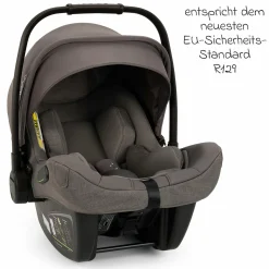 Babyschale PIPA next i-Size ab Geburt bis 13 kg (40 cm - 83 cm) inkl. Sitzverkleinerer, Sonnenverdeck mit Dream Drape nur 2,8 kg - Thunder - Kollektion 2025