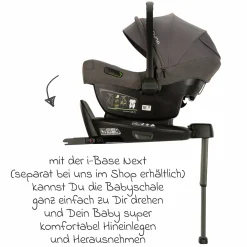 Babyschale PIPA next i-Size ab Geburt bis 13 kg (40 cm - 83 cm) inkl. Sitzverkleinerer, Sonnenverdeck mit Dream Drape nur 2,8 kg - Thunder - Kollektion 2025