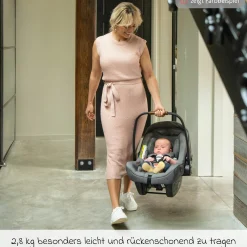 Babyschale PIPA next i-Size ab Geburt bis 13 kg (40 cm - 83 cm) inkl. Sitzverkleinerer, Sonnenverdeck mit Dream Drape nur 2,8 kg - Thunder - Kollektion 2025