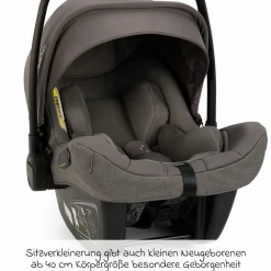 Babyschale PIPA next i-Size ab Geburt bis 13 kg (40 cm - 83 cm) inkl. Sitzverkleinerer, Sonnenverdeck mit Dream Drape nur 2,8 kg - Thunder - Kollektion 2025