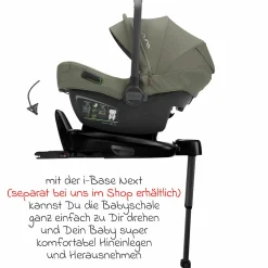 Babyschale PIPA next i-Size ab Geburt bis 13 kg (40 cm - 83 cm) inkl. Sitzverkleinerer & Sonnenverdeck nur 2,8 kg - Pine - Kollektion 2025