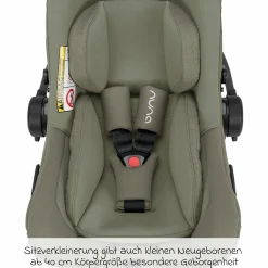 Babyschale PIPA next i-Size ab Geburt bis 13 kg (40 cm - 83 cm) inkl. Sitzverkleinerer & Sonnenverdeck nur 2,8 kg - Pine - Kollektion 2025