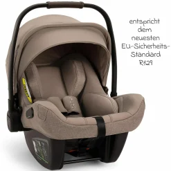 Babyschale PIPA next i-Size inkl. Base next ab Geburt bis 13 kg (40 cm - 83 cm) inkl. Sitzverkleinerer, Sonnenverdeck mit Dream Drape, Polsterschutz nur 2,8 kg - Cedar
