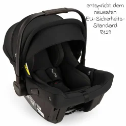 Babyschale PIPA urbn R 129 ab Geburt bis 13 kg (40 cm - 75 cm) mit Isofix inkl. Sitzverkleinerer & Sonnenverdeck nur 3,3 kg - Caviar - Kollektion 2025