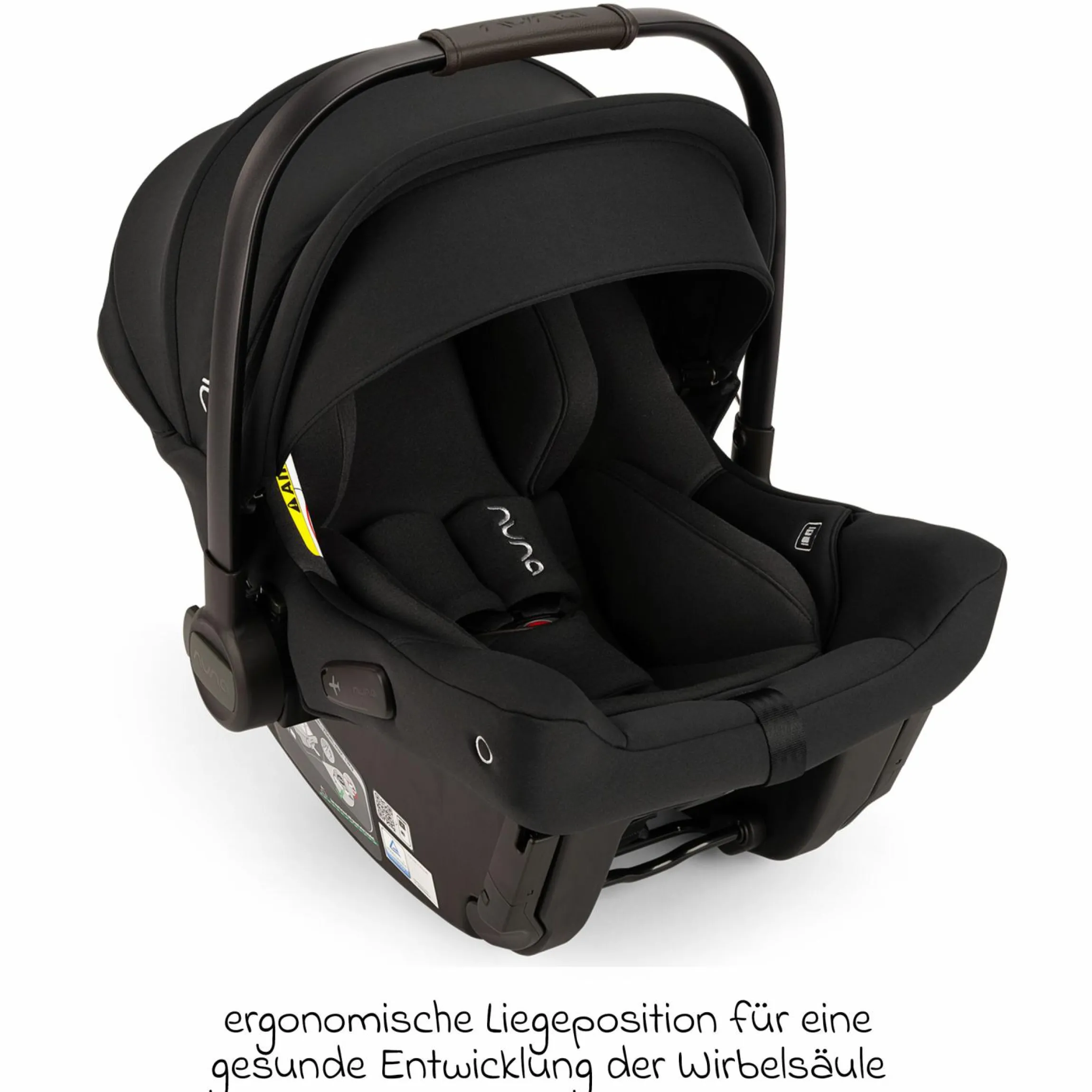 Babyschale PIPA urbn R 129 ab Geburt bis 13 kg (40 cm - 75 cm) mit Isofix inkl. Sitzverkleinerer & Sonnenverdeck nur 3,3 kg - Caviar - Kollektion 2025