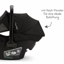 Babyschale PIPA urbn R 129 ab Geburt bis 13 kg (40 cm - 75 cm) mit Isofix inkl. Sitzverkleinerer & Sonnenverdeck nur 3,3 kg - Caviar - Kollektion 2025