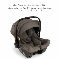 Babyschale PIPA urbn R 129 ab Geburt bis 13 kg (40 cm - 75 cm) mit Isofix inkl. Sitzverkleinerer & Sonnenverdeck nur 3,3 kg - Thunder - Kollektion 2025