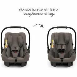Babyschale PIPA urbn R 129 ab Geburt bis 13 kg (40 cm - 75 cm) mit Isofix inkl. Sitzverkleinerer & Sonnenverdeck nur 3,3 kg - Thunder - Kollektion 2025