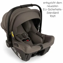 Babyschale PIPA urbn R 129 ab Geburt bis 13 kg (40 cm - 75 cm) mit Isofix inkl. Sitzverkleinerer & Sonnenverdeck nur 3,3 kg - Thunder - Kollektion 2025