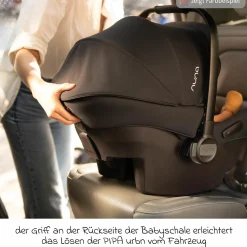 Babyschale PIPA urbn R 129 ab Geburt bis 13 kg (40 cm - 75 cm) mit Isofix inkl. Sitzverkleinerer & Sonnenverdeck nur 3,3 kg - Thunder - Kollektion 2025