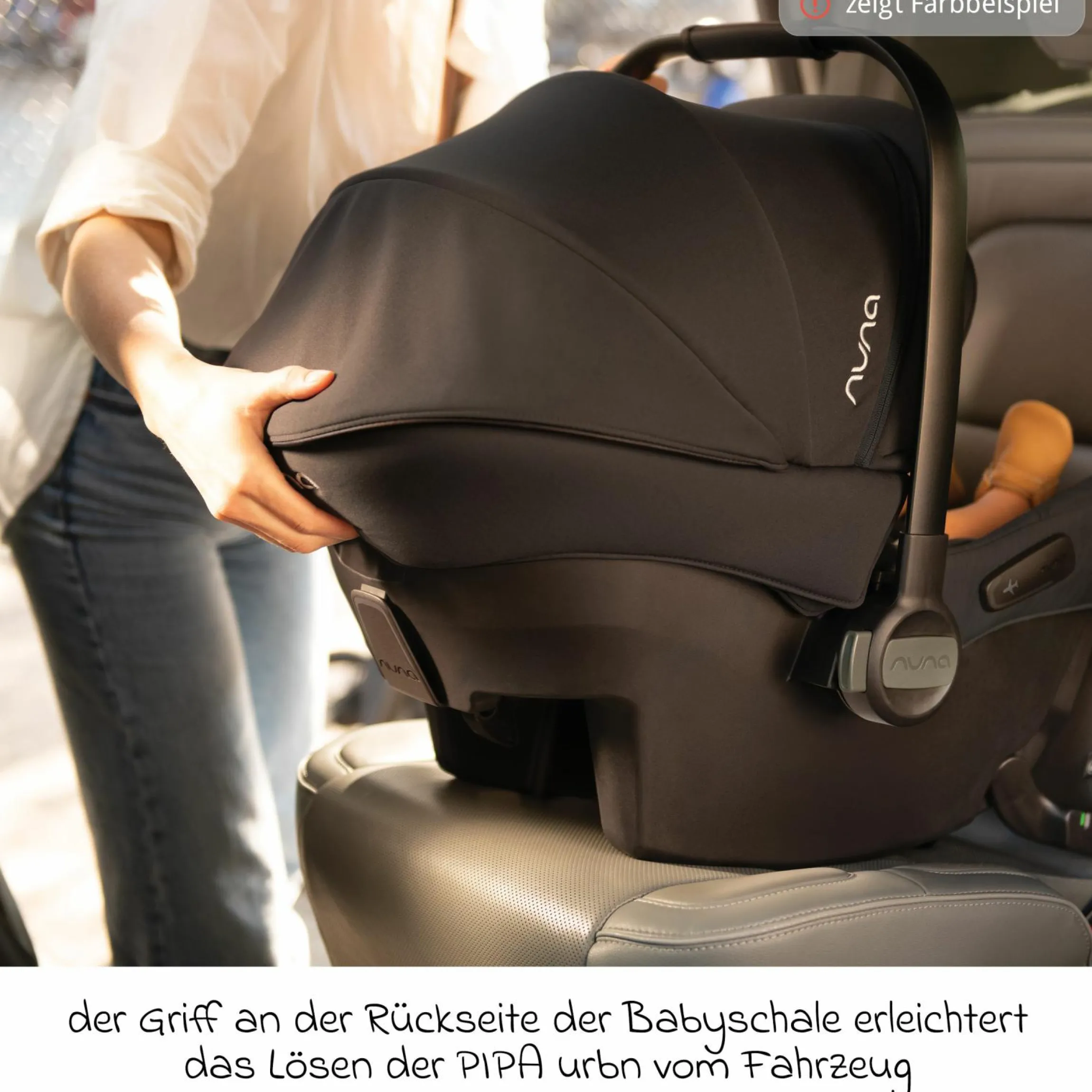 Babyschale PIPA urbn R 129 ab Geburt bis 13 kg (40 cm - 75 cm) mit Isofix inkl. Sitzverkleinerer & Sonnenverdeck nur 3,3 kg - Thunder - Kollektion 2025