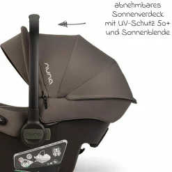 Babyschale PIPA urbn R 129 ab Geburt bis 13 kg (40 cm - 75 cm) mit Isofix inkl. Sitzverkleinerer & Sonnenverdeck nur 3,3 kg - Thunder - Kollektion 2025