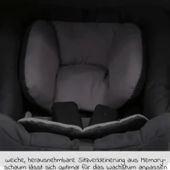 Babyschale SnugEssentials i-Size ab Geburt - 13 kg (40 cm - 75 cm) inkl. Sitzverkleinerer, Sonnenverdeck nur 3,66 kg leicht - Midnight Black - Kollektion 2025