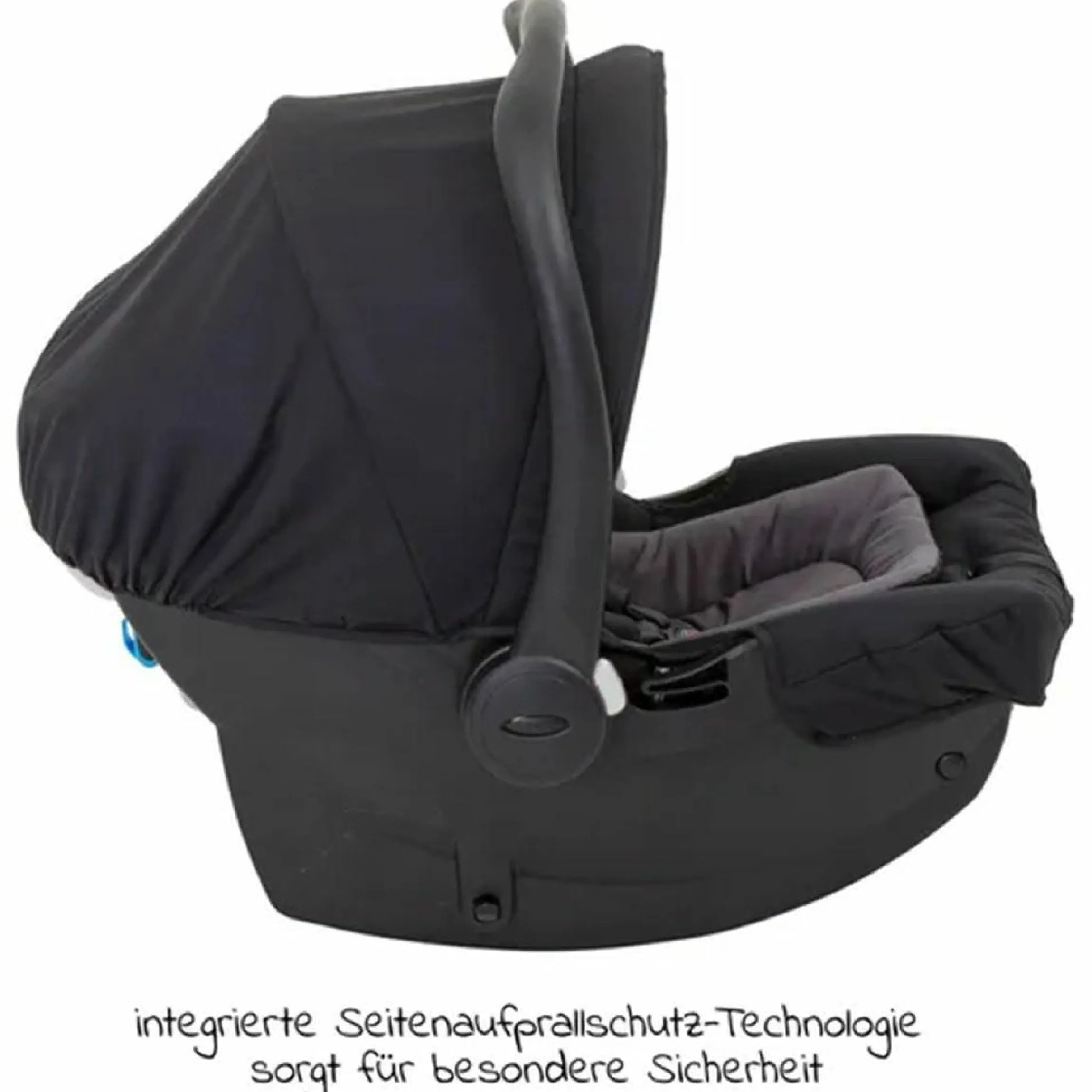 Babyschale SnugEssentials i-Size ab Geburt - 13 kg (40 cm - 75 cm) inkl. Sitzverkleinerer, Sonnenverdeck nur 3,66 kg leicht - Midnight Black - Kollektion 2025