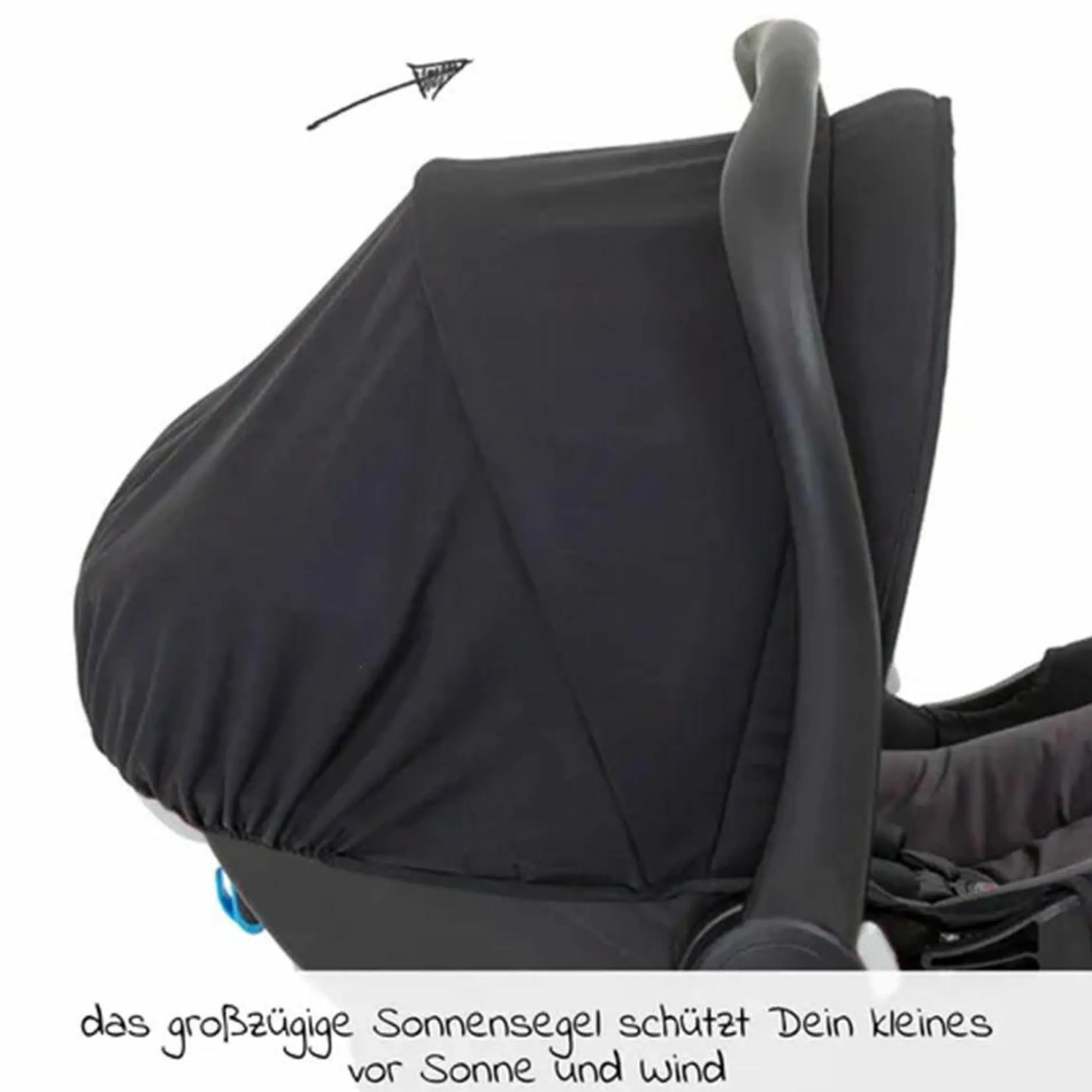 Babyschale SnugEssentials i-Size ab Geburt - 13 kg (40 cm - 75 cm) inkl. Sitzverkleinerer, Sonnenverdeck nur 3,66 kg leicht - Midnight Black - Kollektion 2025