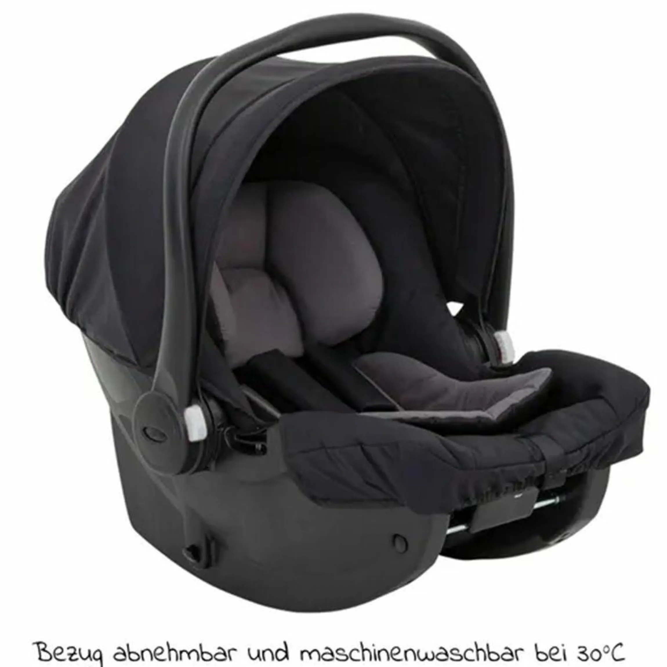 Babyschale SnugEssentials i-Size ab Geburt - 13 kg (40 cm - 75 cm) inkl. Sitzverkleinerer, Sonnenverdeck nur 3,66 kg leicht - Midnight Black - Kollektion 2025