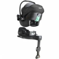Babyschale SnugLite & SnugTurn i-Size R129 Basisstation ab Geburt bis 13 kg ( 40 cm - 75 cm) inkl. Sitzverleinerer & Sonnenverdeck - Midnight - Kollektion 2025