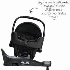 Babyschale SnugLite & SnugTurn i-Size R129 Basisstation ab Geburt bis 13 kg ( 40 cm - 75 cm) inkl. Sitzverleinerer & Sonnenverdeck - Midnight - Kollektion 2025