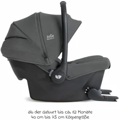 Babyschale Sprint R129 ab Geburt - 13 kg (40 cm -75 cm) inkl. Sitzverkleinerer, Sonnenverdeck & Isofix-Konnektoren - Signature - Ebony