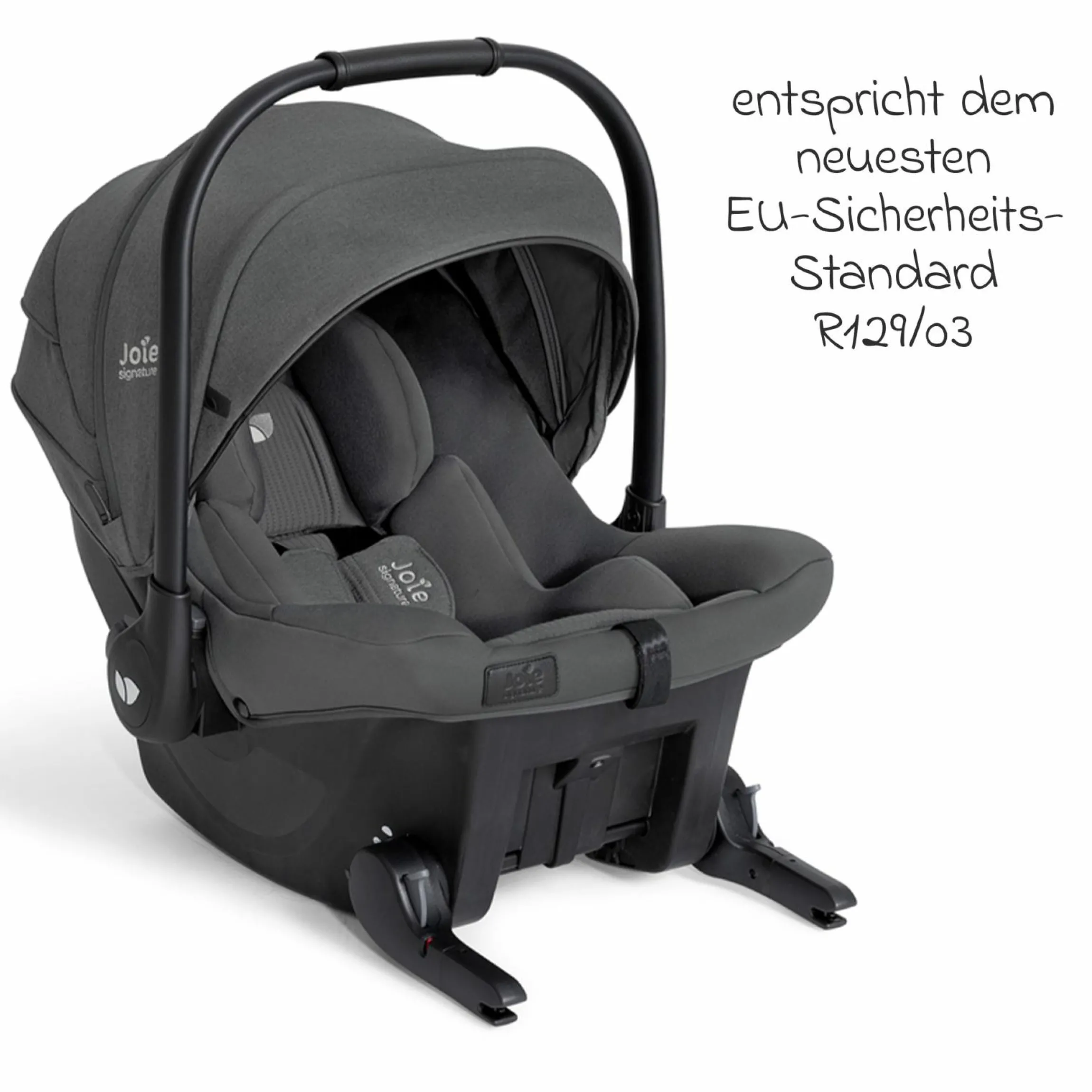 Babyschale Sprint R129 ab Geburt - 13 kg (40 cm -75 cm) inkl. Sitzverkleinerer, Sonnenverdeck & Isofix-Konnektoren - Signature - Ebony