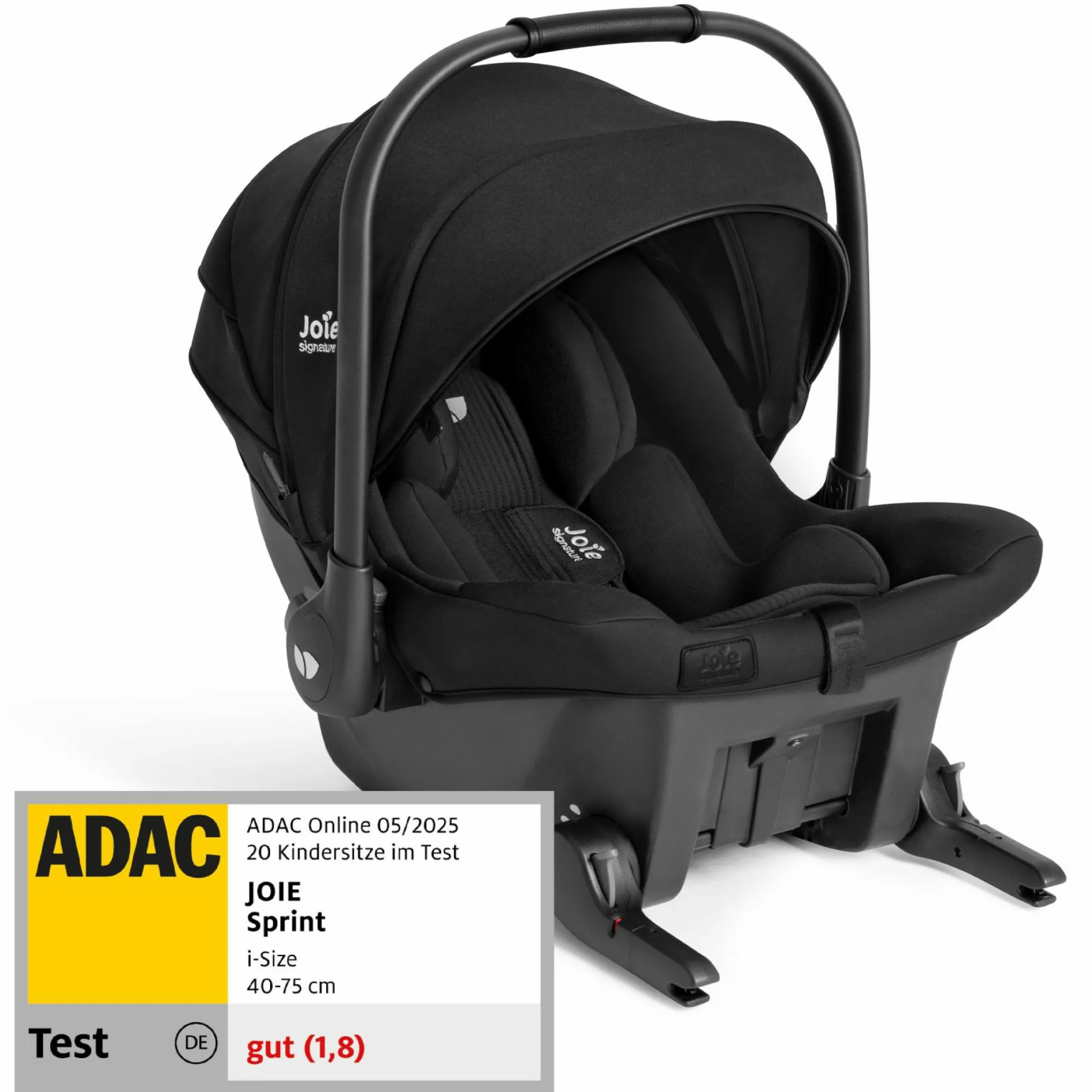 Babyschale Sprint R129 ab Geburt - 13 kg (40 cm -75 cm) inkl. Sitzverkleinerer, Sonnenverdeck & Isofix-Konnektoren - Signature - Eclipse