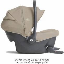 Babyschale Sprint R129 ab Geburt - 13 kg (40 cm -75 cm) inkl. Sitzverkleinerer, Sonnenverdeck & Isofix-Konnektoren - Signature - Sandstone