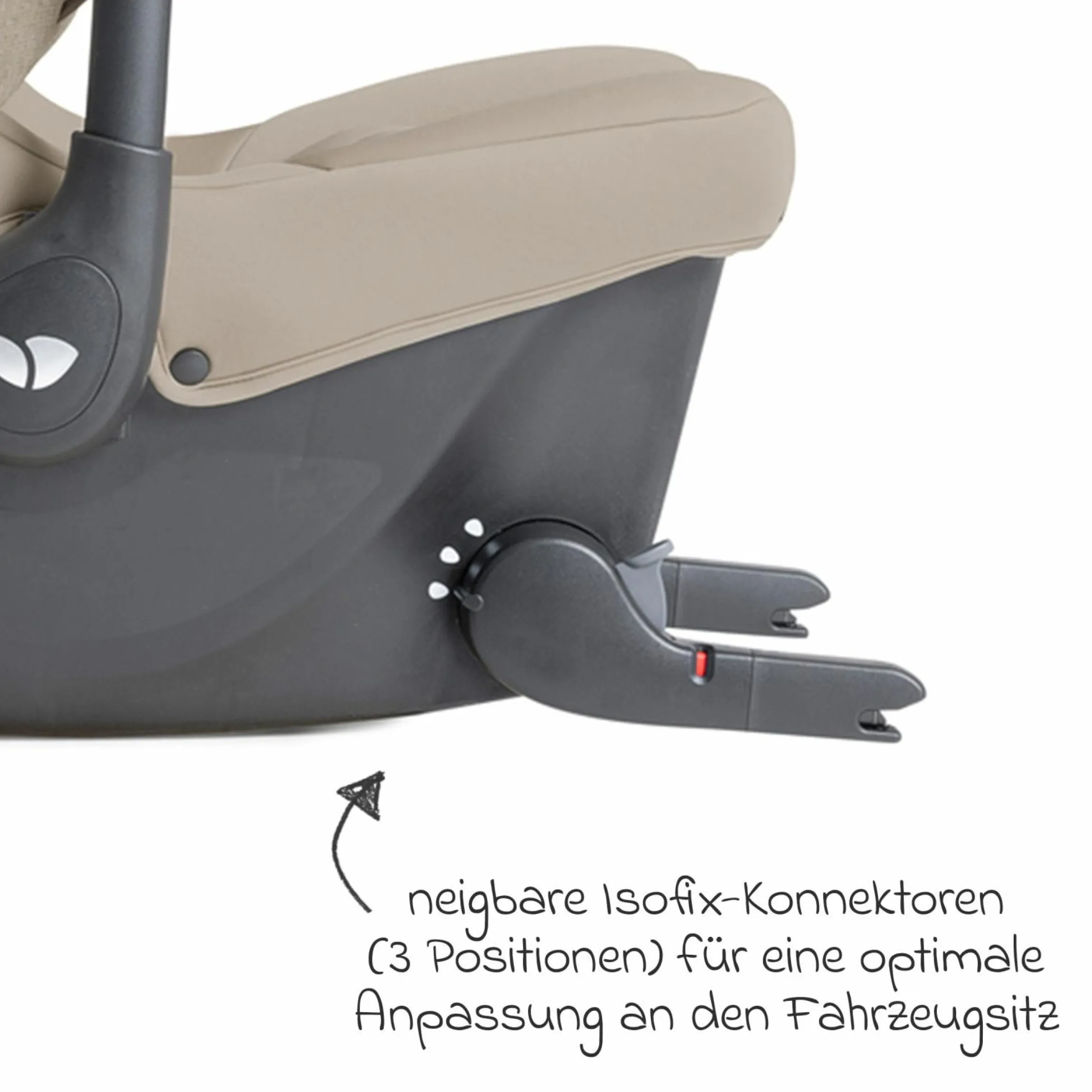 Babyschale Sprint R129 ab Geburt - 13 kg (40 cm -75 cm) inkl. Sitzverkleinerer, Sonnenverdeck & Isofix-Konnektoren - Signature - Sandstone