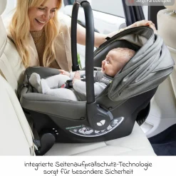 Babyschale Sprint R129 ab Geburt - 13 kg (40 cm -75 cm) inkl. Sitzverkleinerer, Sonnenverdeck & Isofix-Konnektoren - Signature - Sandstone